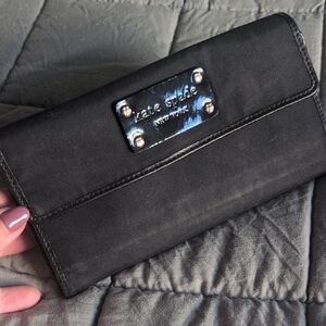 Kate Spade Black Clutch with Silver Accents